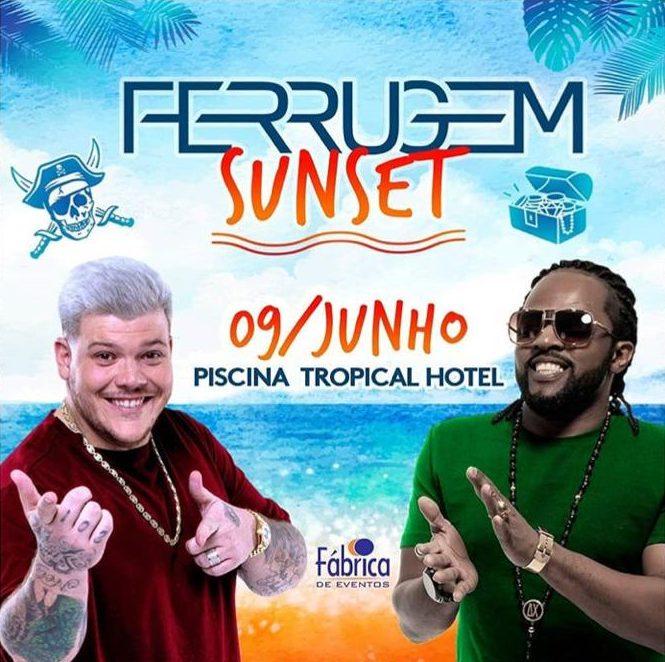 Ferrugem e Xande de Pilares juntos em um sunset