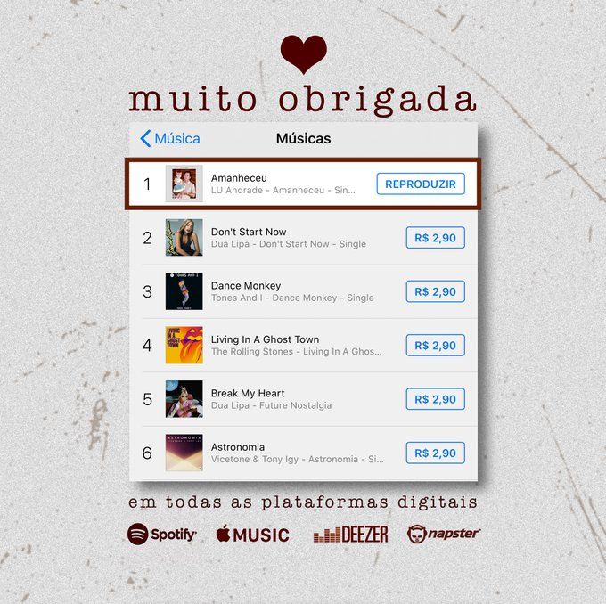 Lu Andrade alcança topo do iTunes Brasil com primeiro single: “Amanheceu”