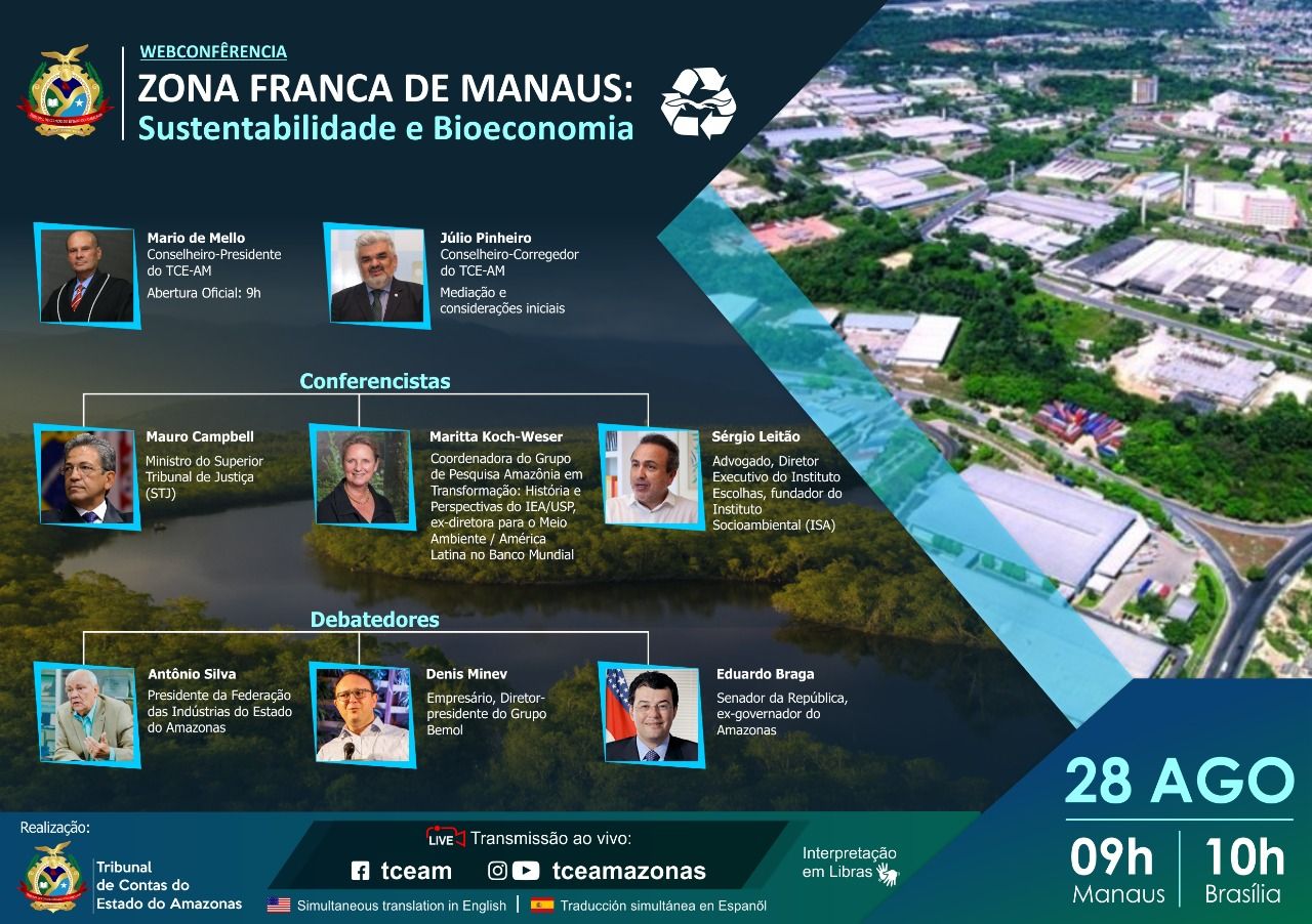 TCE-AM promove webconferência para discutir futuro da Zona Franca de Manaus