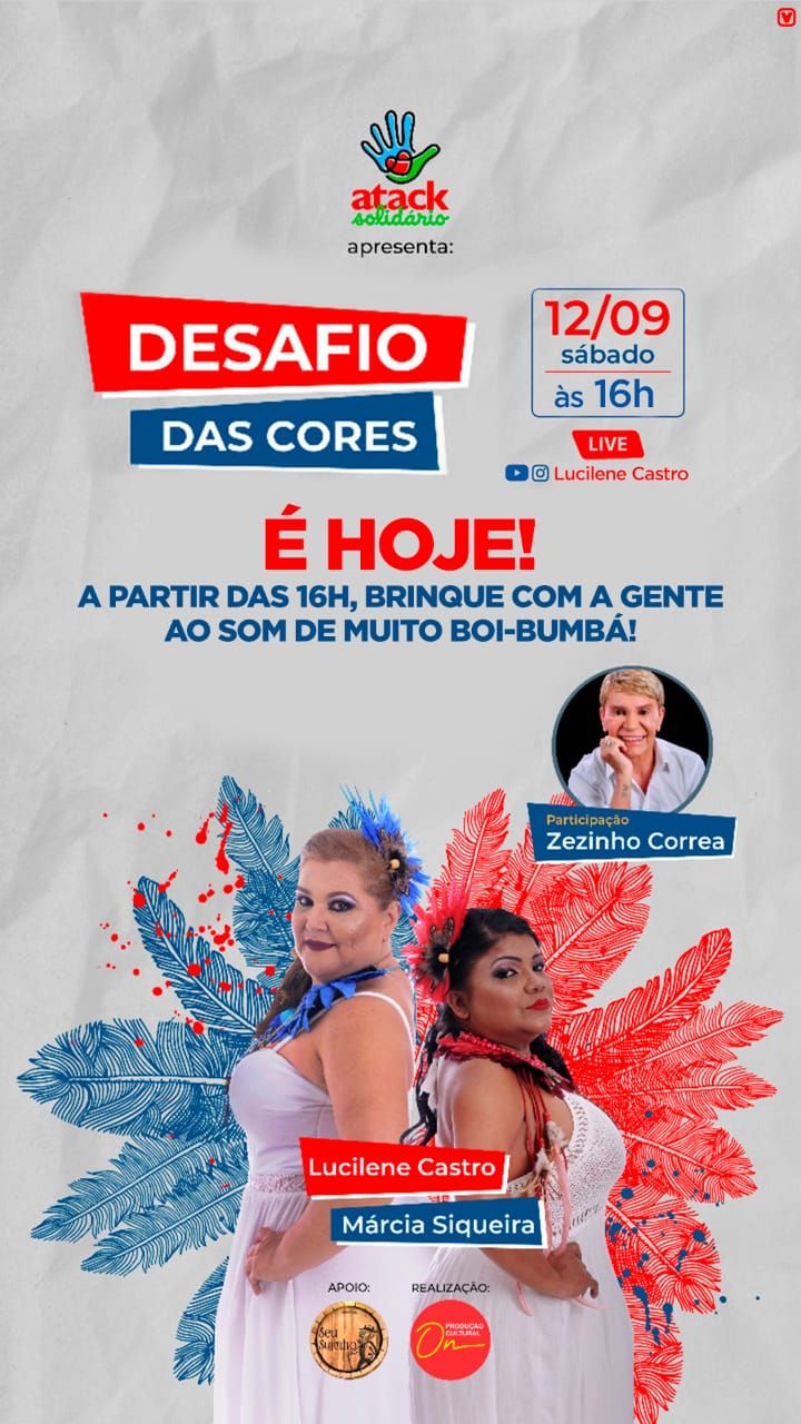 Lucilene Castro e Márcia Siqueira fazem live do show “Desafio das Cores”