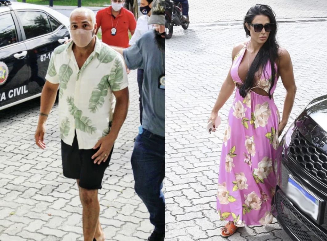 Gracyanne Barbosa chega à polícia logo após prisão de Belo