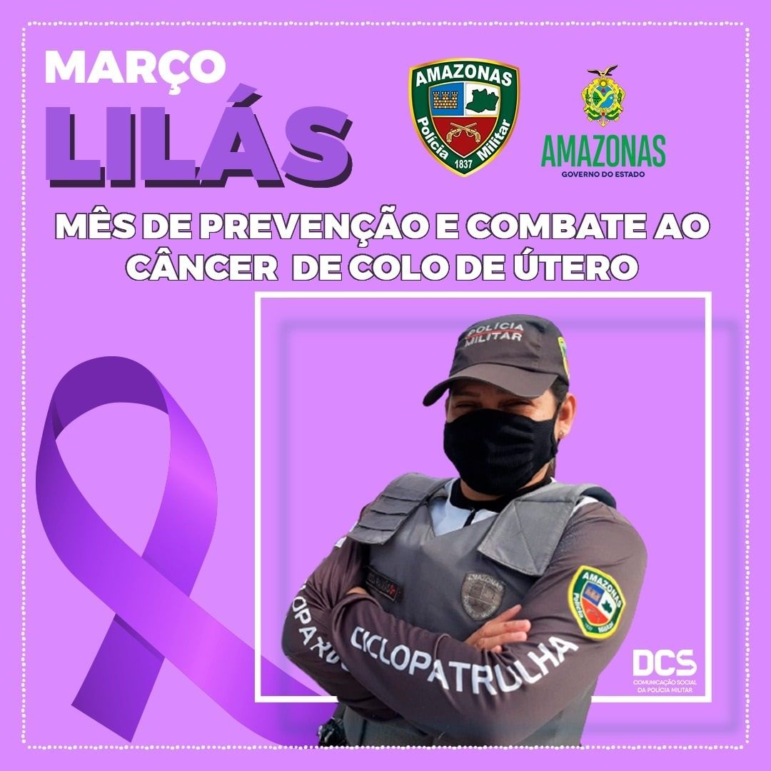 Polícia Militar participa de campanha ‘Março Lilás’ de combate ao câncer de colo uterino