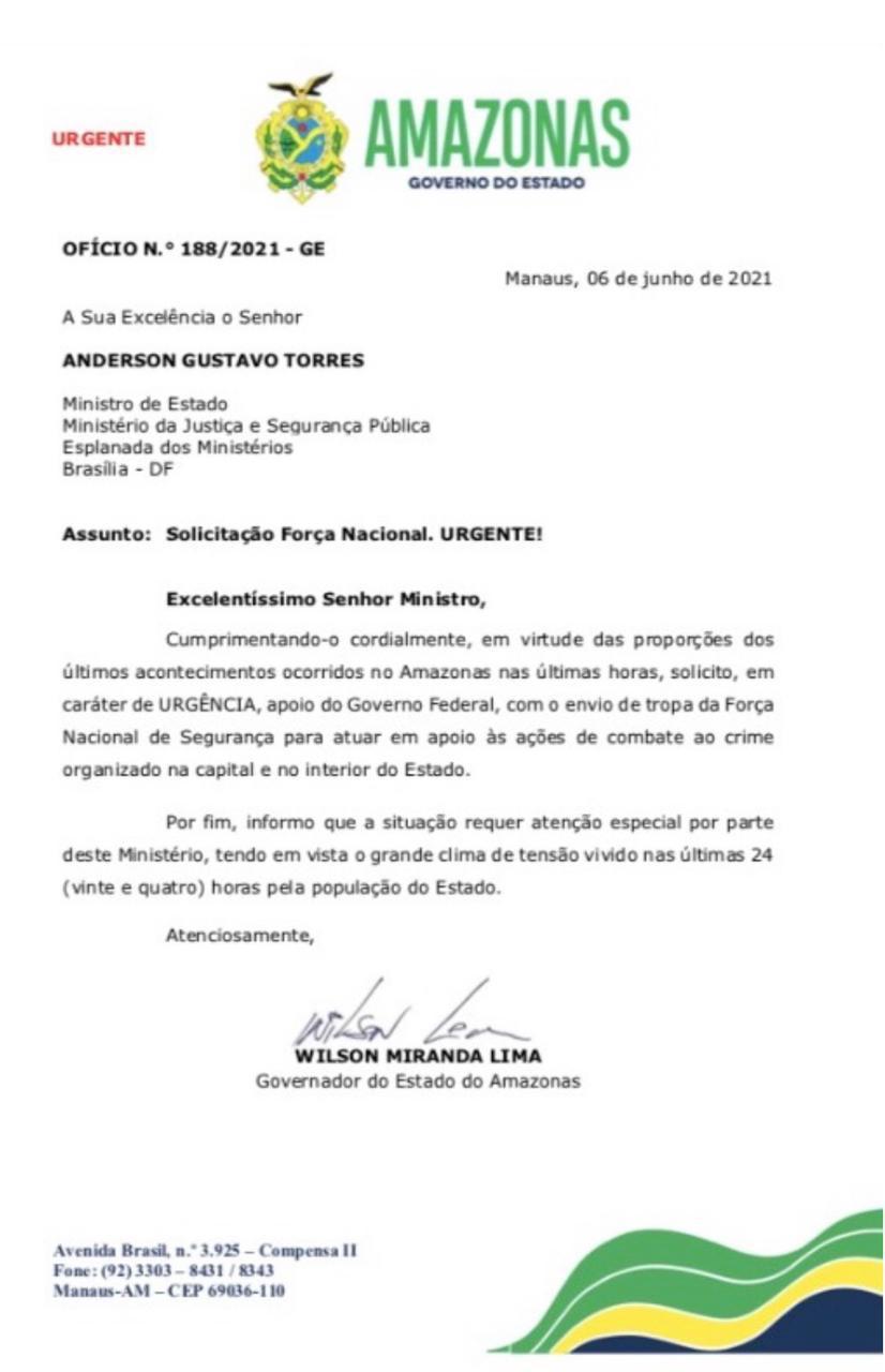 Em reforço às ações policiais do Estado, Amazonas pede apoio da Força Nacional de Segurança