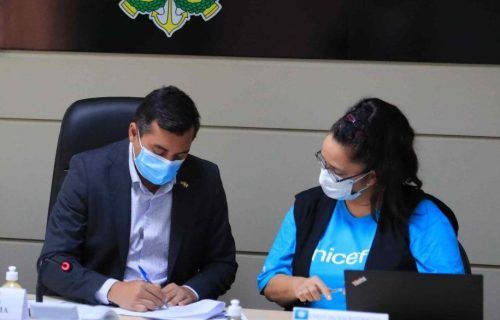 Wilson Lima assina protocolo com Unicef