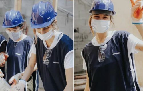 Sasha Meneghel ajuda a construir casa em comunidade carente de SP