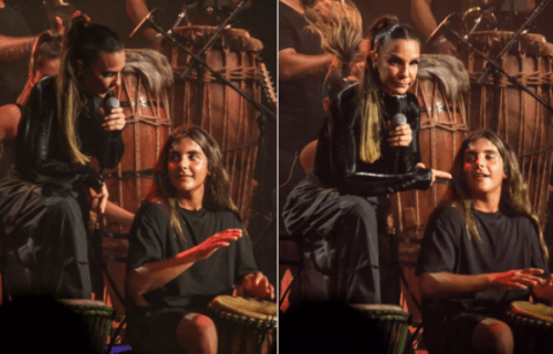 Ivete Sangalo interage com filho em palco de show