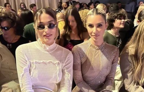 Sasha Meneghel conhece Kim Kardashian em evento de moda