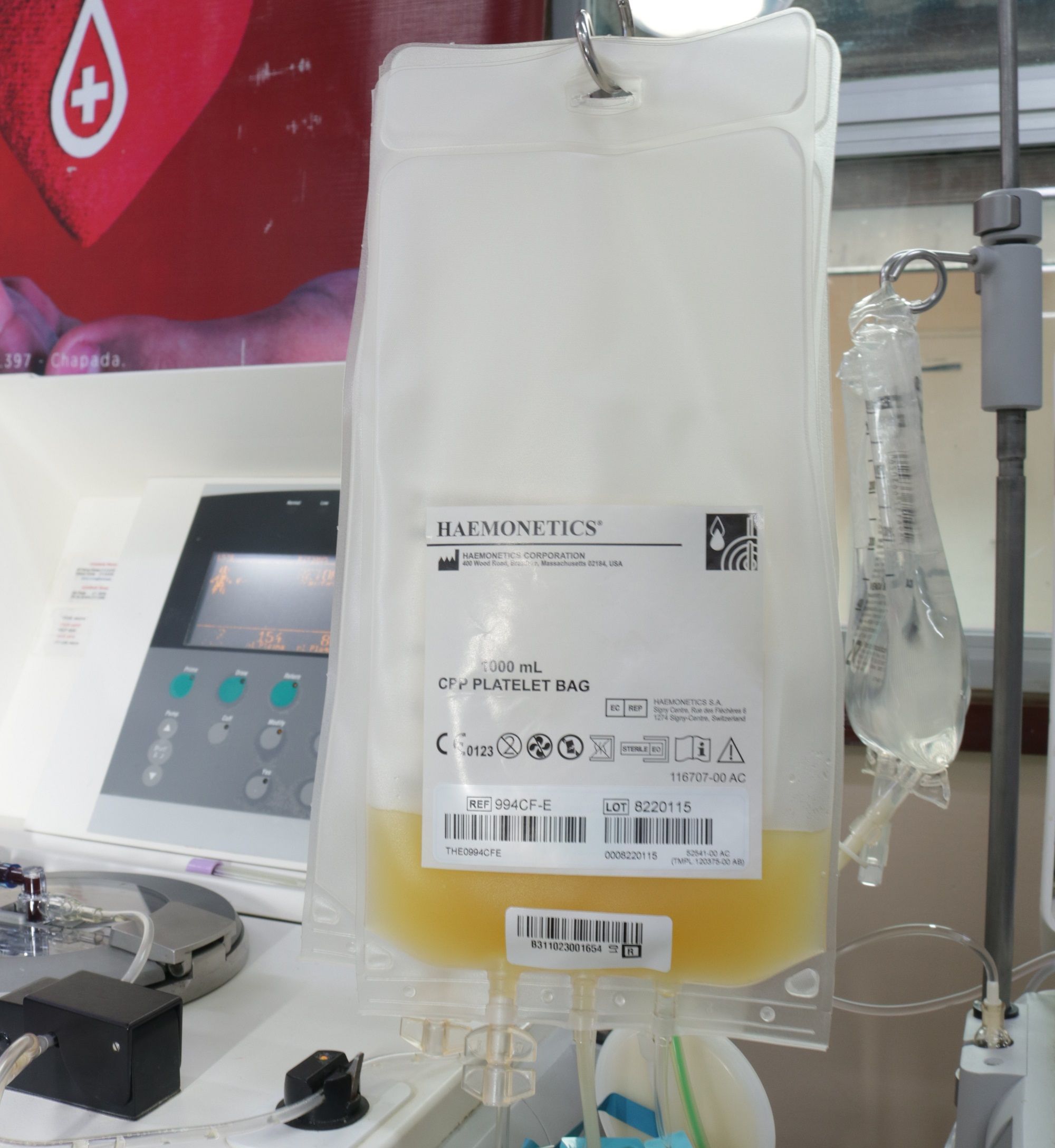 Haemotics Hemoam intensifica captação de doadores de plaquetas por aférese
