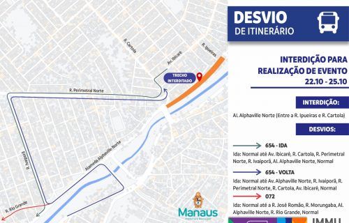 Prefeitura interdita via para a comemoração do 354º aniversário de Manaus