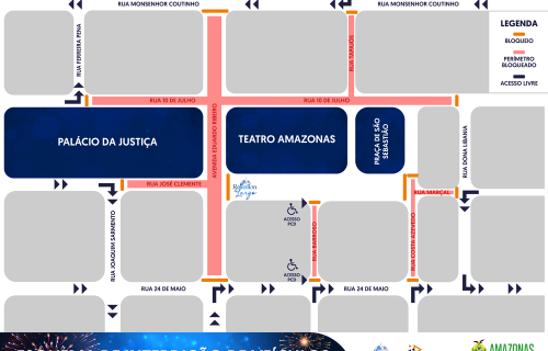 Detran Amazonas anuncia interdições de ruas e controle de tráfego viário para o Réveillon do Largo