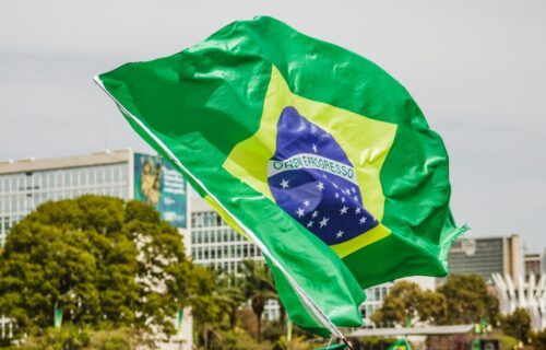 braziliannationalflagatanindependencedaycelebrationinthe