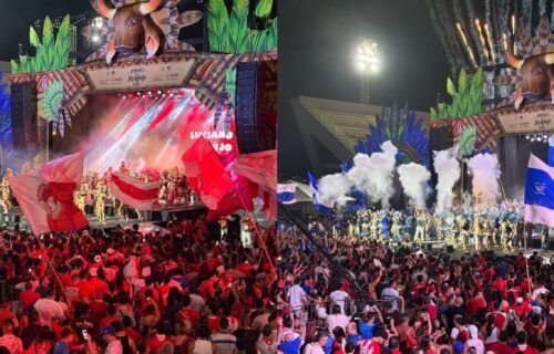 Ensaio dos Bumbás abre temporada 2026 de Caprichoso e Garantido em Manaus Sambódromo recebeu milhares de torcedores no sábado (28); Caprichoso busca retomar o título, enquanto Garantido foca no bicampeonato Os bois Garantido e Caprichoso abriram oficialmente a temporada bovina de 2026 no Sambódromo de Manaus. O evento reuniu milhares de torcedores em apresentações que anteciparam a acirrada disputa estratégica pelo título do Festival de Parintins. A festa no Sambódromo teve início às 21h com o "Bar do Boi Caprichoso", liderado por artistas como Edmundo Oran e Patrick Araújo, com o apoio da Marujada de Guerra. Focada em retomar a coroa do festival em 2026, a agremiação azul e branca aposta na inovação musical e promete manter um alto padrão de excelência estética. O amo do boi Caprichoso, Caetano Medeiros, ressaltou o nível de entrega do elenco logo na estreia da temporada: “As expectativas são as melhores possíveis. O Caprichoso sempre vem grandioso, trazendo uma apresentação de qualidade. Tivemos a presença dos nossos itens, da Marujada de Guerra, o elenco completo para fazer essa grande festa”. A partir das 22h30, a arena foi tomada pelo vermelho e branco com a estreia do "Curral do Boi Garantido", reunindo astros como Israel Paulain e David Assayag, embalados pela Batucada. O clima entre os encarnados é de foco absoluto na excelência cultural para garantir a segunda vitória consecutiva na arena. O presidente da agremiação, Fred Góes, foi direto sobre a principal meta do ano: “O Garantido se prepara para ser bicampeão”. Reforçando o otimismo do Boi do Povão, o apresentador e levantador Israel Paulain exaltou a preparação musical, destacando uma estratégia focada na alegria e na "brincadeira de boi", sem ofensas ao contrário. “O objetivo é de uma temporada vitoriosa, consagrando o bicampeonato. O nosso álbum já está na boca da galera, é lindo ver e ouvir todo mundo cantando, e isso vai nortear o nosso caminho rumo a mais um título”, garantiu. Os ensaios realizados na capital amazonense funcionam não apenas como celebração, mas como uma verdadeira vitrine e laboratório tático para a disputa na Ilha Tupinambarana. A noite também foi marcada por fortes emoções entre os itens oficiais, a exemplo da apresentação de Marcela Lobo, cotada para assumir o posto de Sinhazinha da Fazenda no Garantido. “Estou muito feliz pelo convite [...] Sei que é uma oportunidade de dançar para toda a Galera Vermelha e Branca, e também para a nação adversária", declarou a artista.