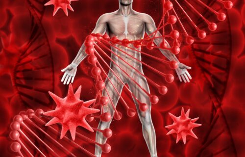 3d-medical-background-with-male-figure-dna-strands-and-virus-cells