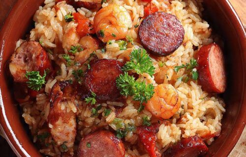 Arroz de Carreteiro com Charque e Linguiça